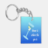 ホームはジンの場所である。パーソナライズされた名 キーホルダー (正面左)