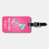 ホームはジンの場所である。ピンクで、あなたの名前で ラゲッジタグ (正面横)