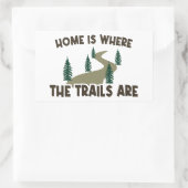 ホームはトレイルがハイキングしている場所 長方形シール (バッグ)