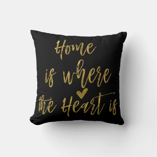 ホームはハートの感動的引用文 クッション (正面)
