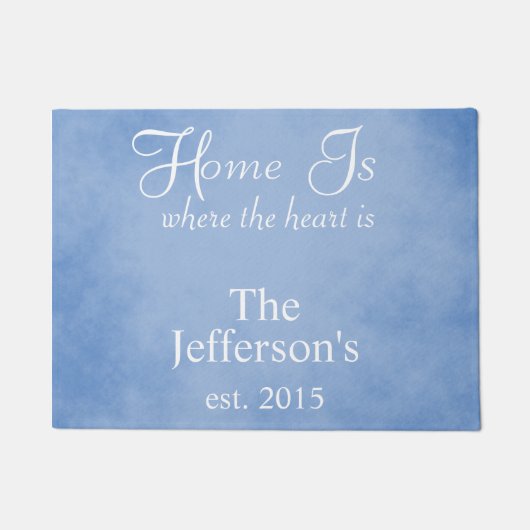 ホームはハートの青 ドアマット (正面)