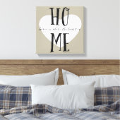ホームはハート キャンバスプリント (インサイチュ (寝室))