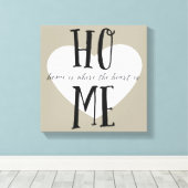 ホームはハート キャンバスプリント (インサイチュ (ウッドフロア))