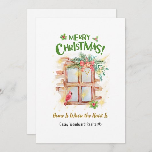 ホームはハート | 不動産仲介業者予算カスタム シーズンカード (正面/裏面)