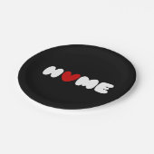 ホームはバンパーステッカーのハート ペーパープレート (アングル)