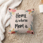 ホームはママがいる場所 – エレガントフローラ装飾用クッション クッション (ブランケット)