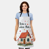 ホームはママがいる場所 – 愛しい心の母の日 エプロン (着用した状態)