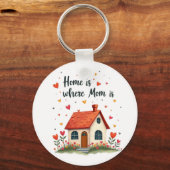 ホームはママがいる場所 – 愛しい心の母の日 キーホルダー (正面)