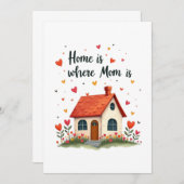 ホームはママがいる場所 – 愛しい心の母の日 サンキューカード (正面/裏面)