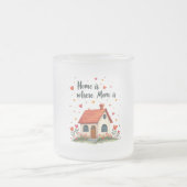 ホームはママがいる場所 – 愛しい心の母の日 フロストグラスマグカップ (中央)