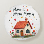 ホームはママがいる場所 – 愛しい心の母の日 ラウンドクッション (裏面)