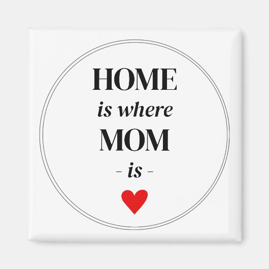 ホームはママがマグネットシンプルかわいいギフト マグネット (正面)