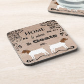 ホームはヤギがいる場所である – ボーア肉ヤギ コースター (左側)