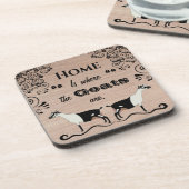 ホームはヤギがいる場所 – アルパインデイリーヤギ コースター (左側)