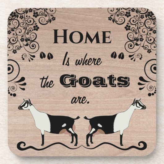 ホームはヤギがいる場所 – アルパインデイリーヤギ コースター (正面)