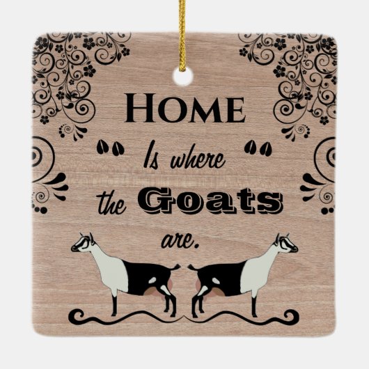 ホームはヤギがいる場所 – アルパインデイリーヤギ セラミックオーナメント (裏面)