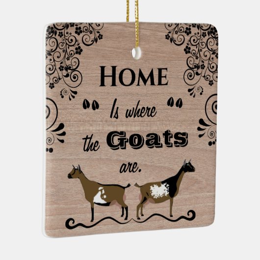ホームはヤギがいる場所 – ナイジェリアの矮星ヤギ セラミックオーナメント (右)