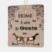 ホームはヤギがいる場所 – ナイジェリアの矮星ヤギ セラミックオーナメント (左)