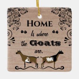 ホームはヤギがいる場所 – ナイジェリアの矮星ヤギ セラミックオーナメント
