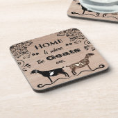 ホームはヤギがいる場所 – ヌビアンデイリーヤギ コースター (左側)