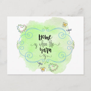 ホームはヤーンがある場所 – ニットことわざ ポストカード
