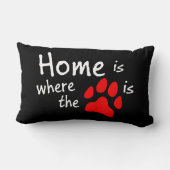 ホームは前足のプリントがあるLumbar枕 ランバークッション (裏面)