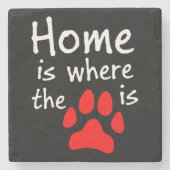 ホームは前足の印刷がStone Coasterである ストーンコースター (正面)