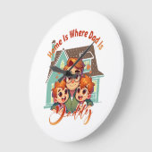 ホームは場所パパ – 父の日の贈り物アイディア ラージ壁時計 (傾斜)