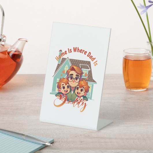 ホームは場所パパ – 父の日の贈り物アイディア 台座サイン (インサイチュ)