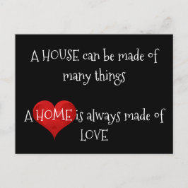 ホームは常に愛で作られている引用文タイポグラフィハート ポストカード