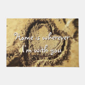 ホームは引用文のハート描をサンドフォトに ドアマット (正面)