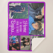 ホームは我々の物語が始まる6フォトコラージュ シェルパブランケット (正面)