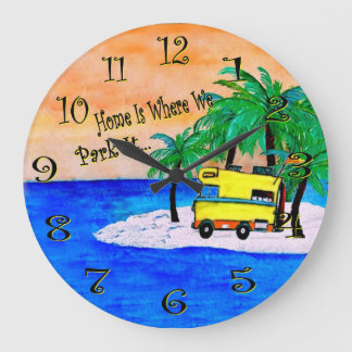 ホームは我々はrvキャンプ時計を駐車する場所である。 ラージ壁時計