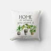 ホームは植物 |鉢植え クッション (正面)