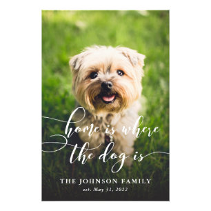 ホームは犬が写真カスタムアート垂直 フォトプリント           