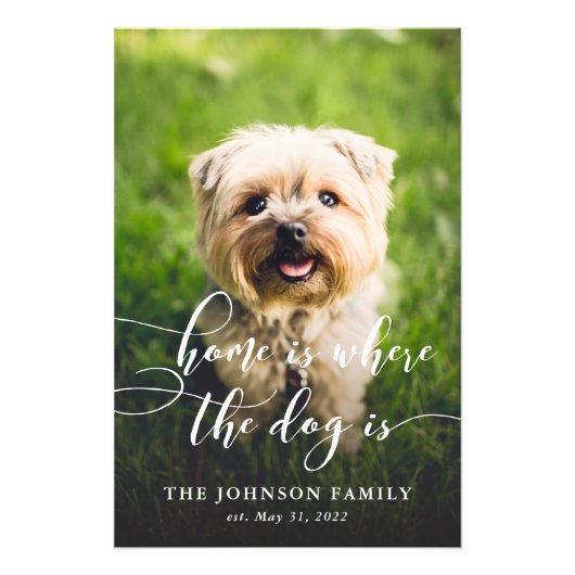 ホームは犬が写真カスタムアート垂直 フォトプリント (正面)