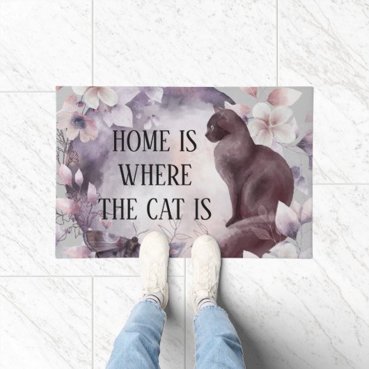 ホームは猫が可愛い引用文 ドアマット (室内)