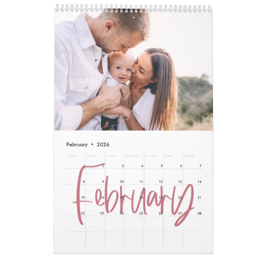 ホームは私たちの幸せな場所の水の色の葉写真 カレンダー (2月 2026)