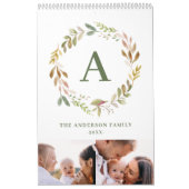 ホームは私たちの幸せな場所の水の色の葉写真 カレンダー (カバー)