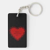 ホームは私のハート、ラブレッドブラック キーホルダー (裏面)