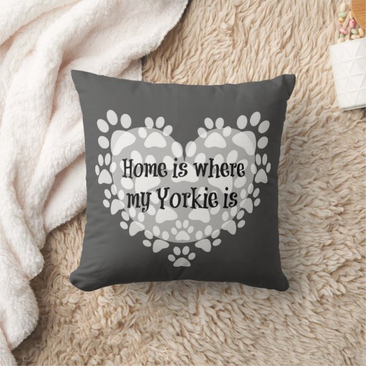 ホームは私のヨークシャーテリアは引用文 クッション (ブランケット)