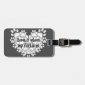 ホームは私のヨークシャーテリアは引用文 ラゲッジタグ (正面横)