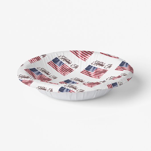 ホームは統一された州国旗Happy 4Of 7月 ペーパーボウル (傾斜あり)