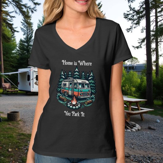 ホームは駐車場所 | キャンピングテーマ Tシャツ