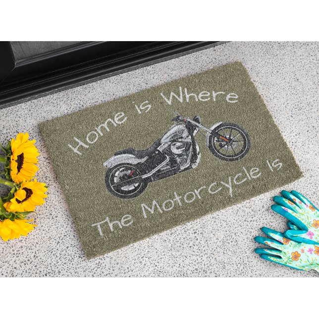 ホームは、ここでオートバイドアウェルカムマットである ドアマット (Home is Where the Motorcycle is Welcome Doormat)