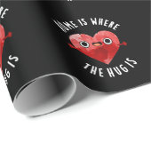 ホームは、ここでハグはおもしろいハートプンダークBg ラッピングペーパー (ロールコーナー)