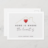 ホームは、ここでハートはリアルティマーケティング ポストカード (正面/裏面)