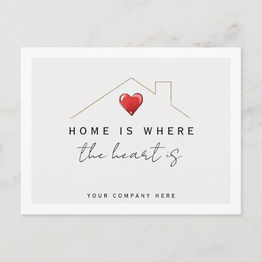 ホームは、ここでハートはリアルティマーケティング ポストカード (正面)