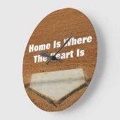 ホームは、ここでハートは野球ホームプレート ラージ壁時計 (傾斜)