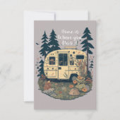 ホームは、ここで駐車Itヴィンテージキャンペートレーラ サンキューカード (正面)